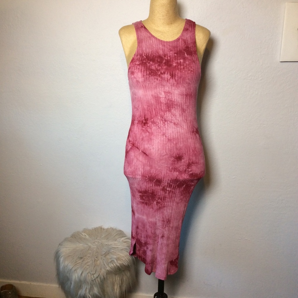 Heart & Hips Tie Dye Tank Ribbed Dress